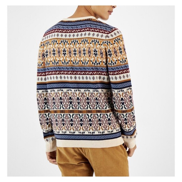 Paisley & Gray Men’s Jahn Beige Wool-Blend Crewneck Slim-Fit Sweater Size Large - Picture 3 of 12